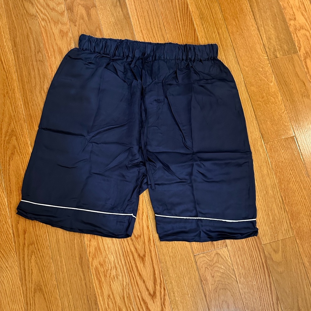 NEW ettitude mens sateen pj shorts‎ in blue - Picture 5 of 5